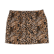 (W) BAPE Wild Leopard Pattern Sweat Skirt Beige