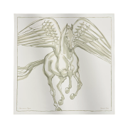 (W) Hermes Libre Comme Pegase Scarf 90 Blanc Argile Kaki