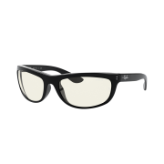Ray-Ban Balorama Shiny Black Frame Grey Blue Light Filter Lense