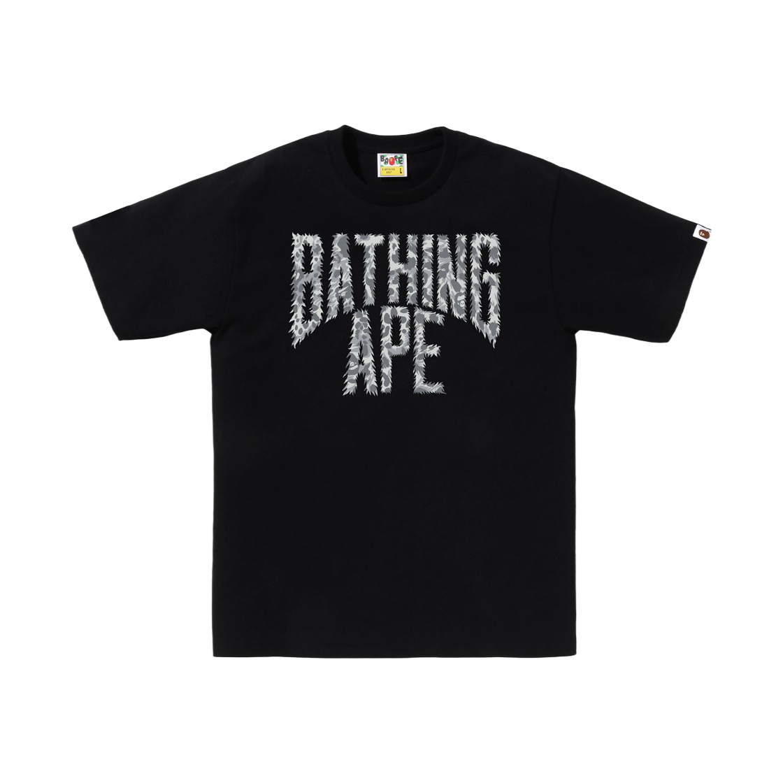 - BAPE Wild Leopard Pattern Nyc Logo T-Shirt Black Gray