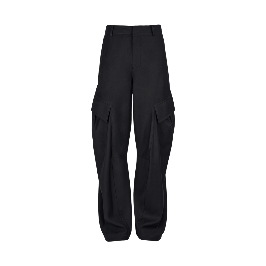 지용 킴 커브드 로우 엣지 트라우저 블랙(Jiyong Kim Curved Raw Edge Trousers Black)