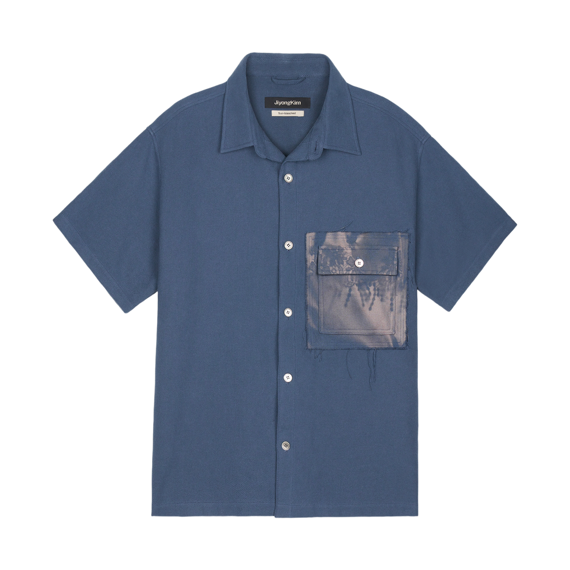 지용 킴 썬 블리치드 패치 포켓 셔츠 블루(Jiyong Kim Sun Bleached Patch Pocket Shirt Blue)