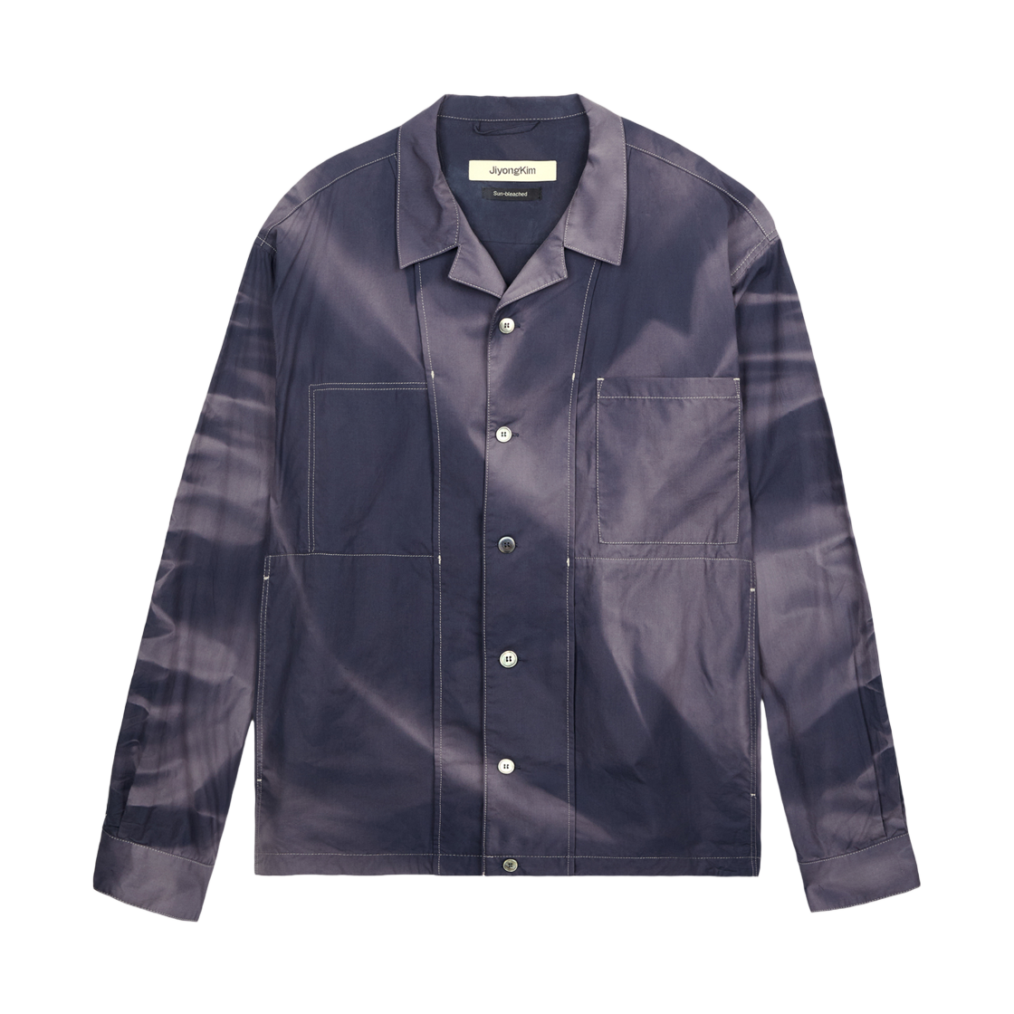 지용 킴 썬 블리치드 오버 셔츠 네이비(Jiyong Kim Sun Bleached Over Shirt Navy)