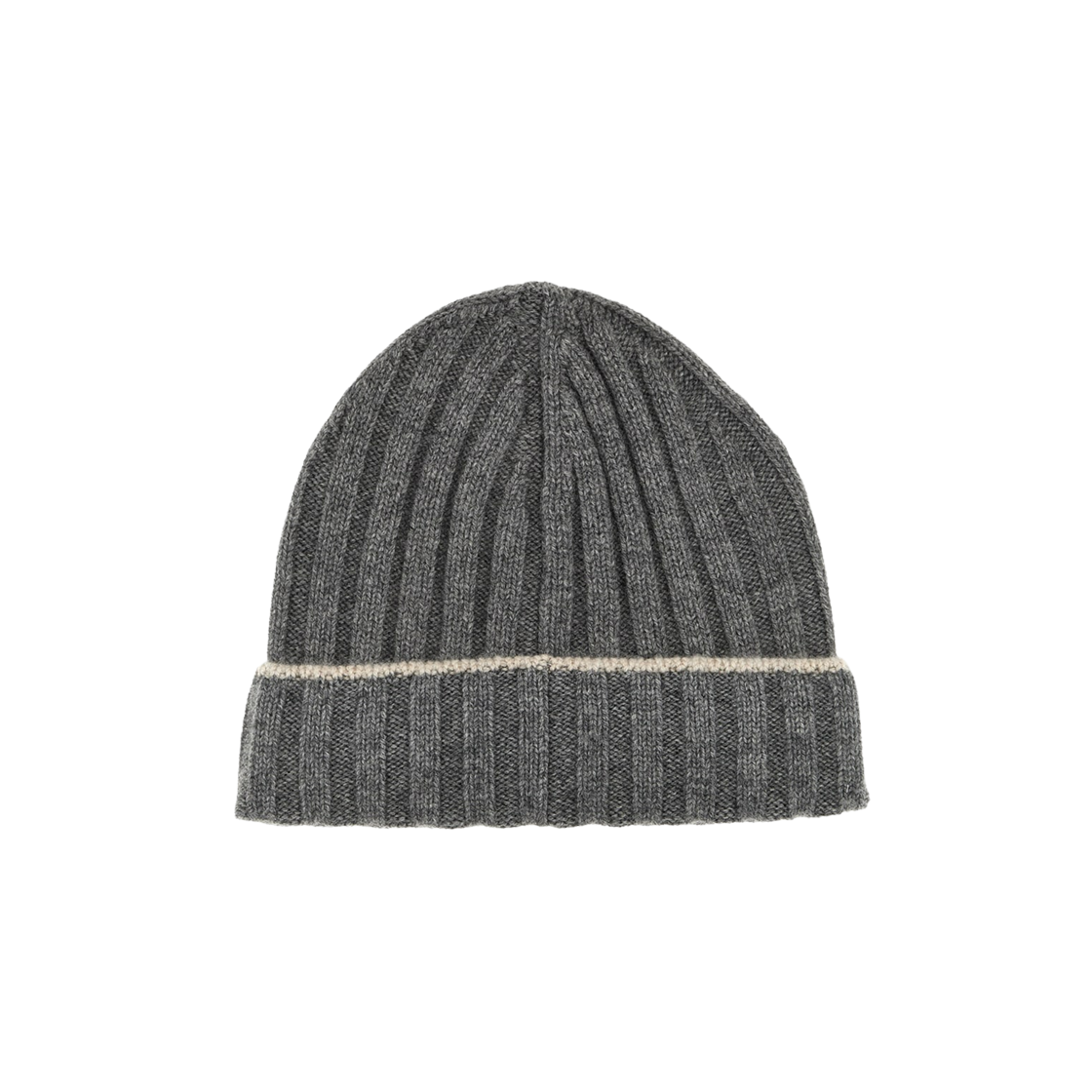 M2240900-CG316 Brunello Cucinelli Cashmere Rib Knit Beanie Grey