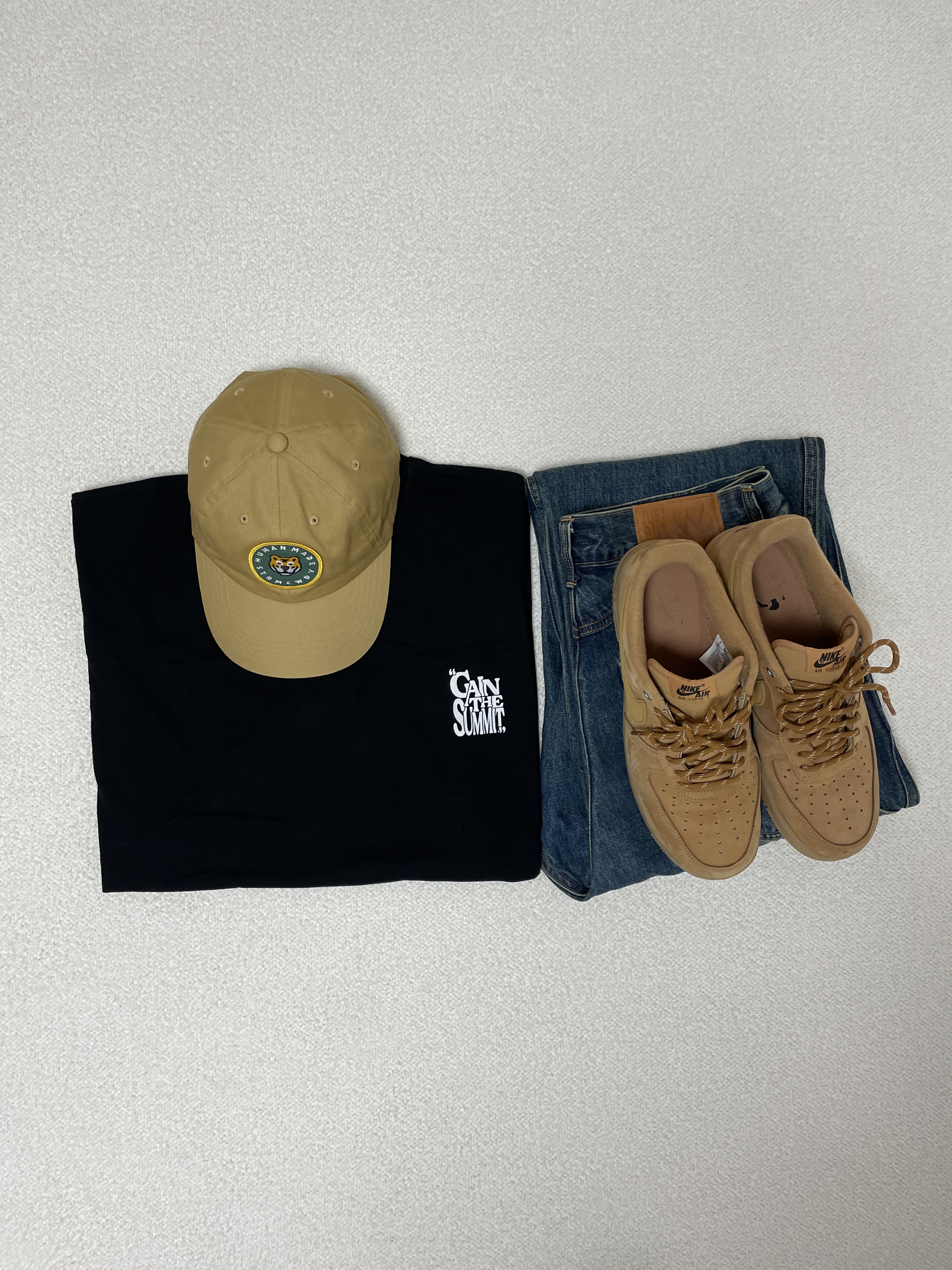 Nike Air Force 1 '07 WB Flax 착용 스타일 - 1