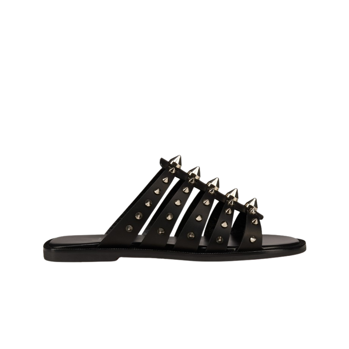 (W) 크리스찬 루부탱 차르자 왁스드 카프 레더 뮬 블랙((W) Christian Louboutin Charja Waxed Calf Leather Mules Black)