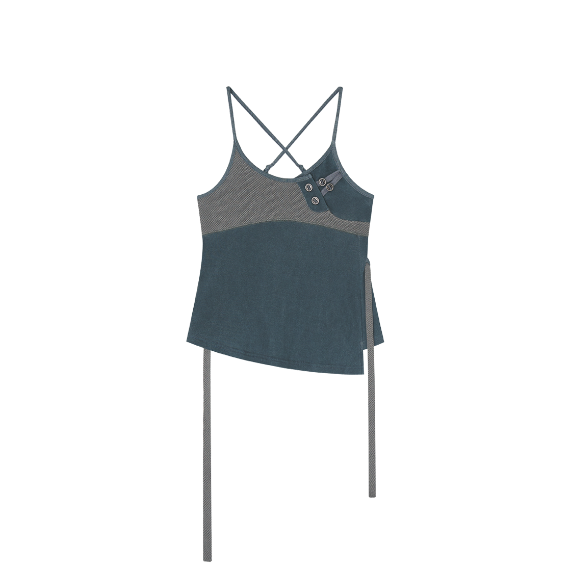 디프런티스 버튼 스트랩 슬리브리스 포레스트(DIFFERENTIS Button Strap Sleeveless Forest)