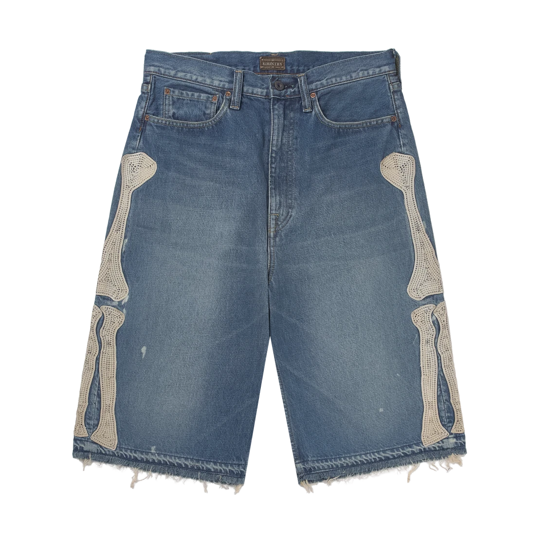 Kapital Kapital 14 oz. Denim 5P Bone Embroidery Short Pants Indigo (Processing) · 30