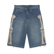 Kapital 14 oz. Denim 5P Bone Embroidery Short Pants Indigo (Processing)