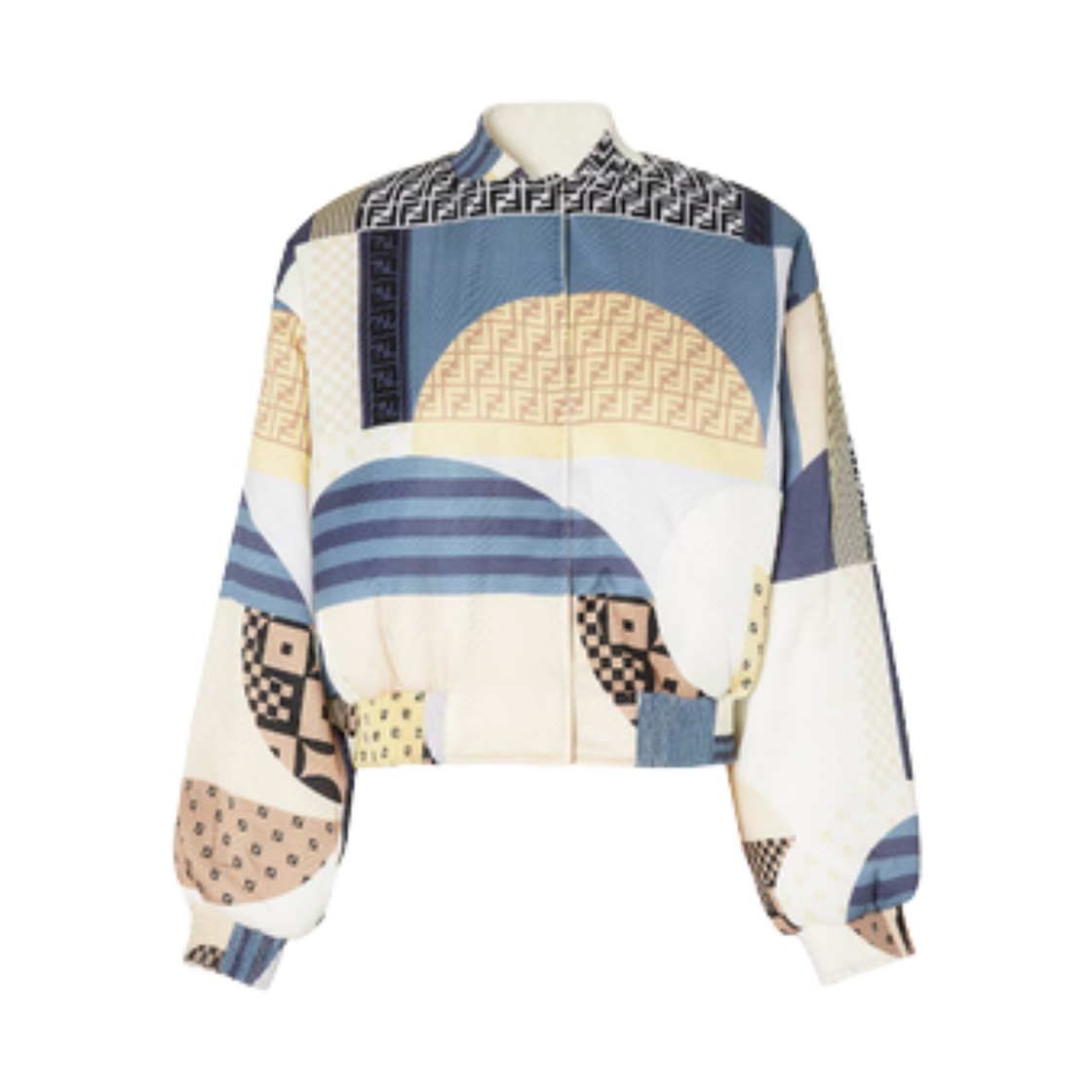 FJ7823AUQMF1SAT (W) Fendi Print Silk Reversible Jacket Multicolor