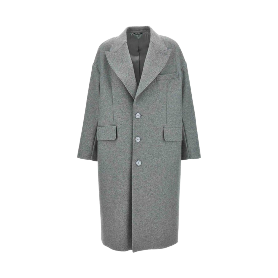 G041STGH083S8290 Dolce & Gabbana Single Breasted Wool Coat Grey
