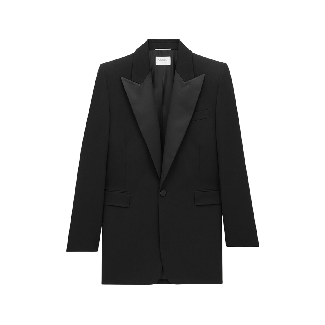 844999-Y7E63-1000 Saint Laurent Grain De Poudre Tuxedo Jacket Black