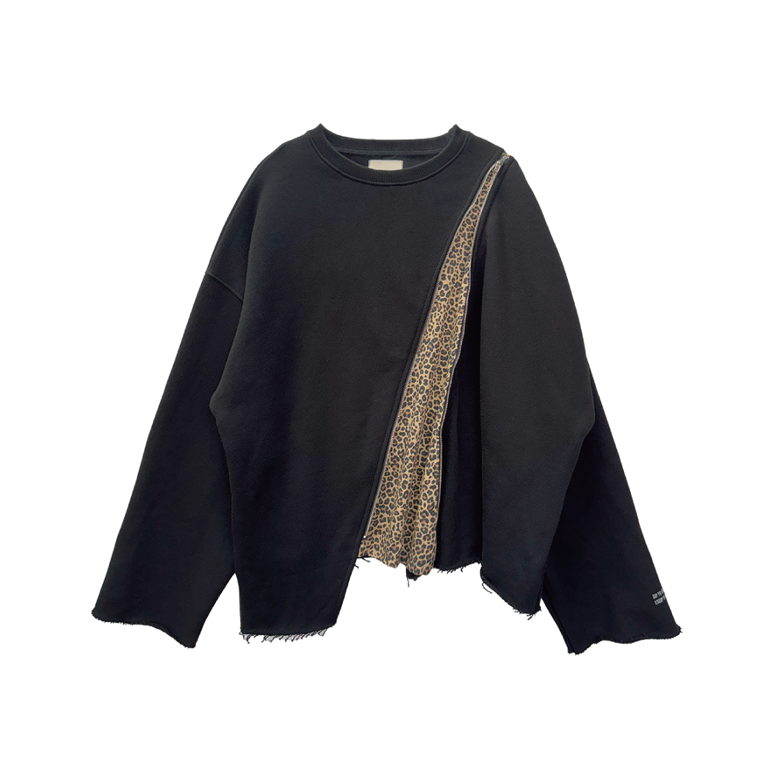 km25fw08 Kasual Manual Leozip Crew Sweat Shirt Black