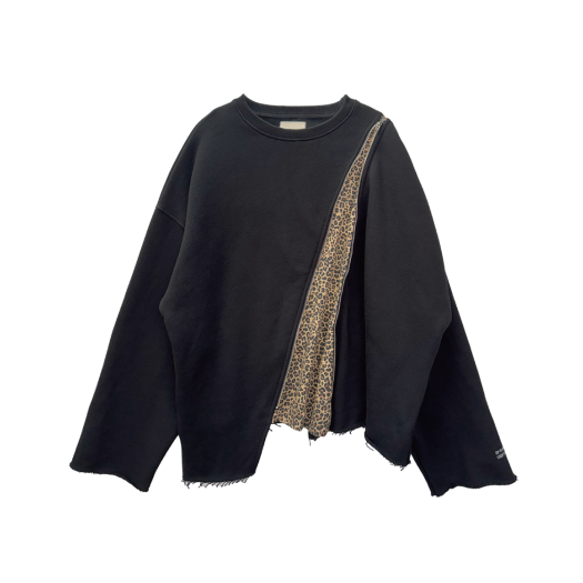 km25fw08 Kasual Manual Leozip Crew Sweat Shirt Black