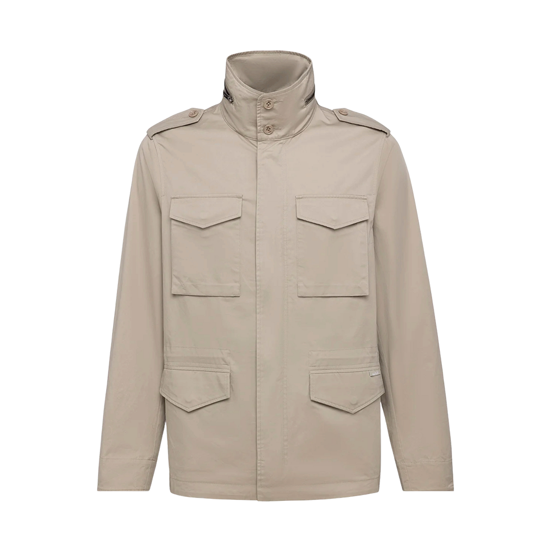 11AMT05-7011 Add High Collar Casual Jacket Beige