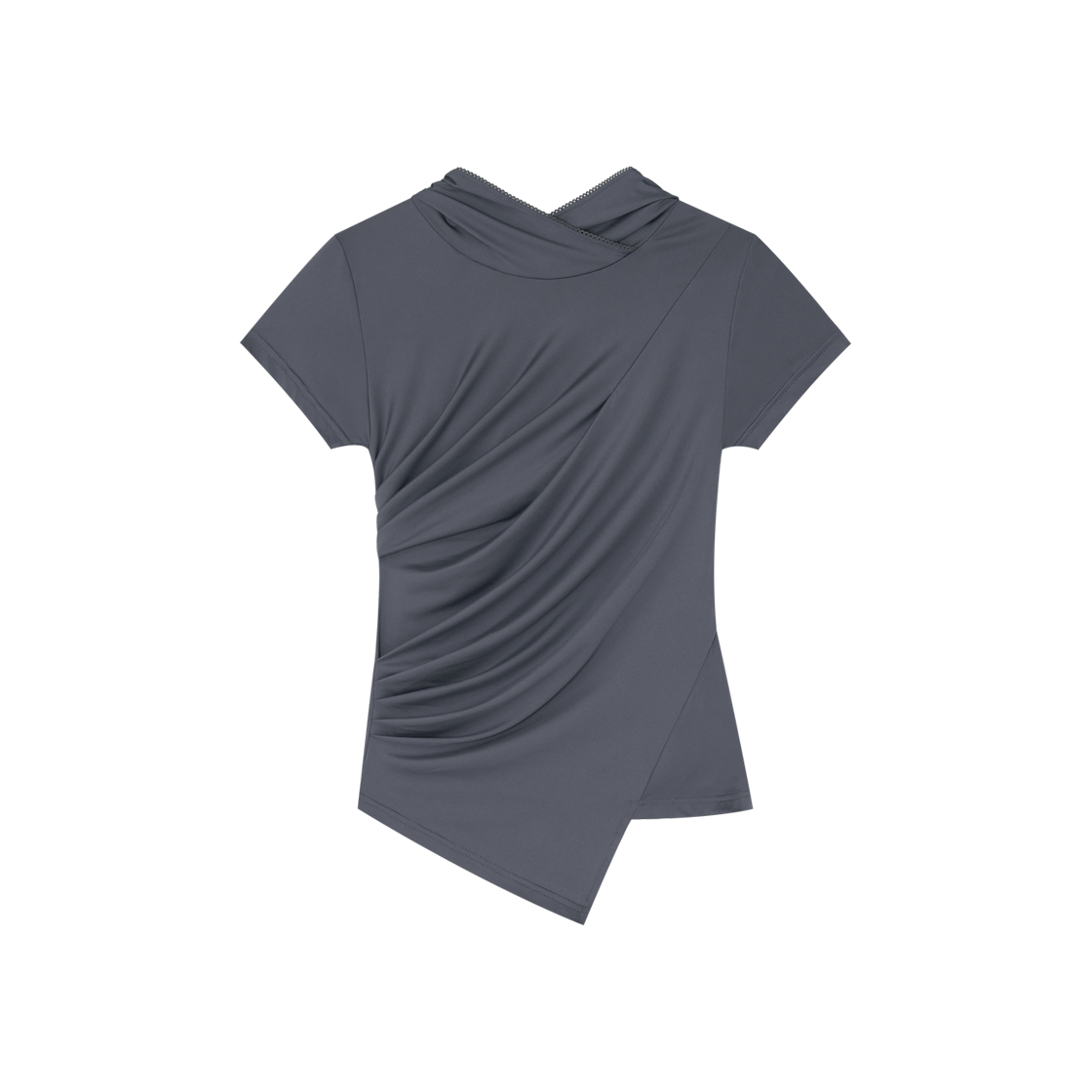 디프런티스 후드 드레이프 탑 차콜(DIFFERENTIS Hooded Drape Top Charcoal)
