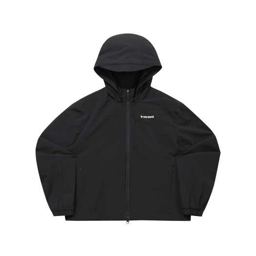 QQ322OJK81_BLK0 le coq sportif Women's Loose-Fit 2L Mesh-Lined Hooded Jacket Black