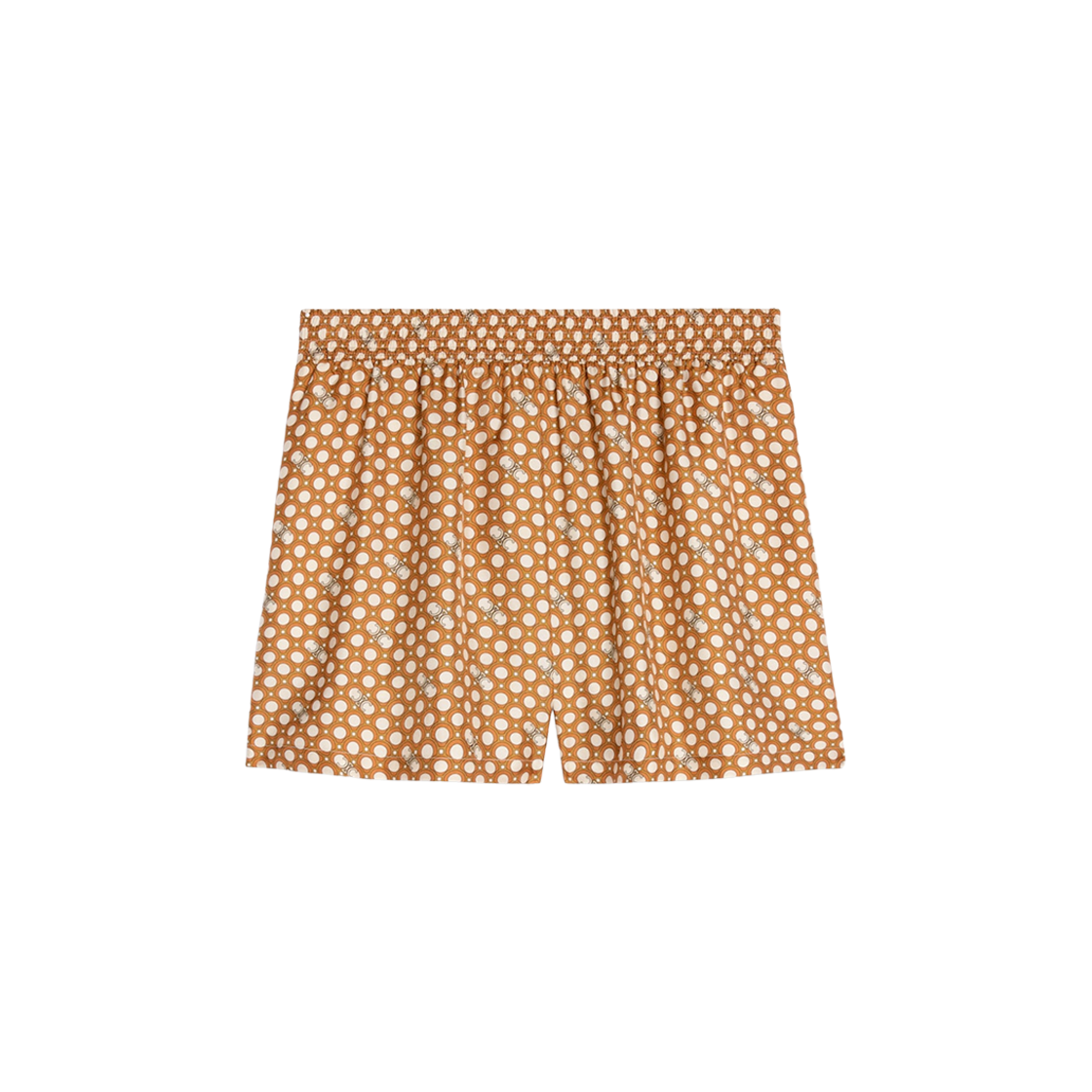 2P7110487-FYN8 (W) Celine Pajama Shorts in Silk Twill Cream Orange