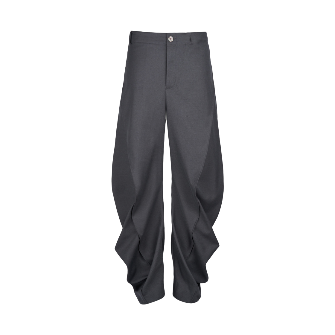 - Jiyong Kim Curved Wrap Trousers Grey