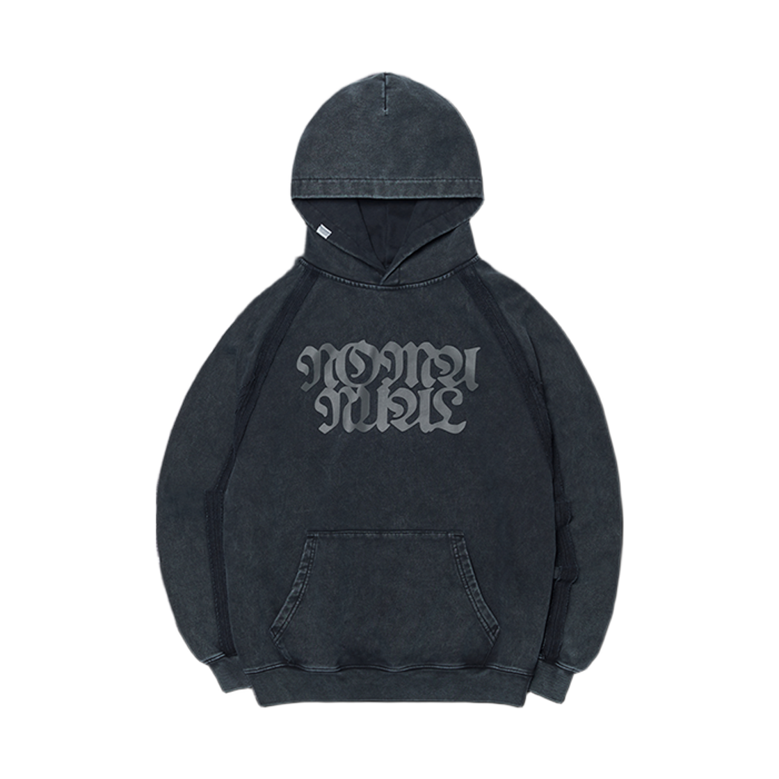 노매뉴얼 R.S 로우 엣지 후디 워시드 블랙