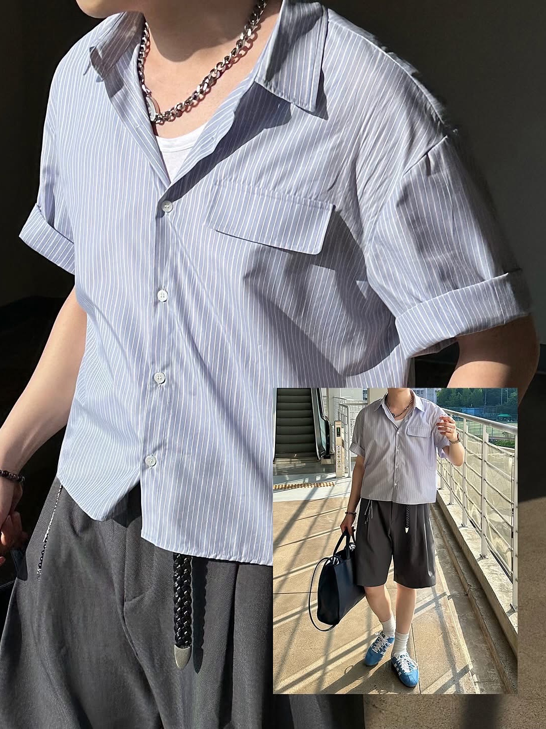 Telfar Medium Shopping Bag Navy, Diesel Dx1509 Stainless Steel Chain Necklace Silver 착용 스타일 - 3