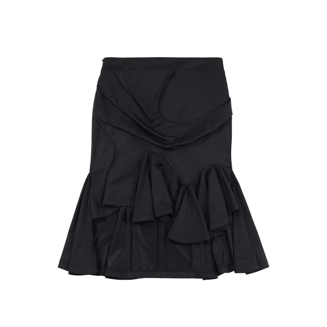 디프런티스 드레이프 져지 스커트 블랙(DIFFERENTIS Draped Jersey Skirt Black)