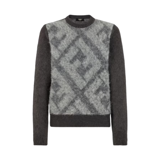 FZX091APJJF1ML0 Fendi FF Alpaca Sweater Grey