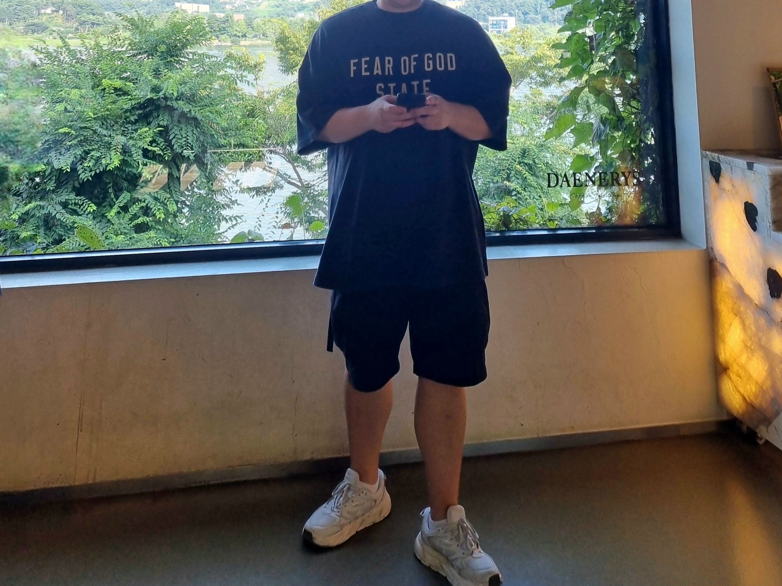 Essentials Heavy Crewneck T-Shirt Black - 24FW 착용 스타일