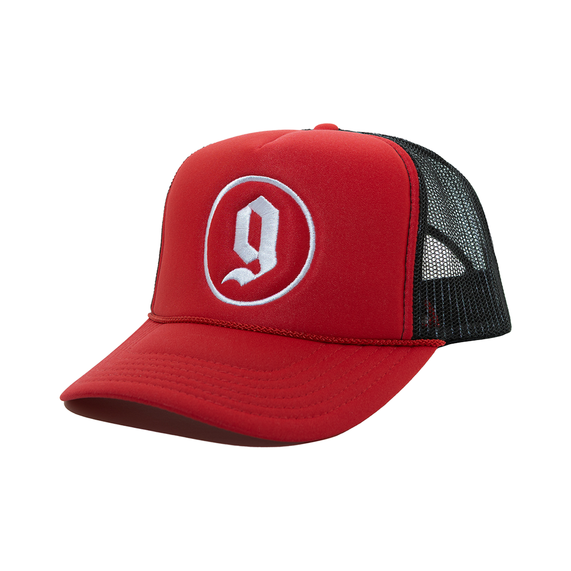 그린신드롬 SG 로고 트러커 캡 레드 블랙(Green Syndrome SG Logo Trucker Cap Red Black)