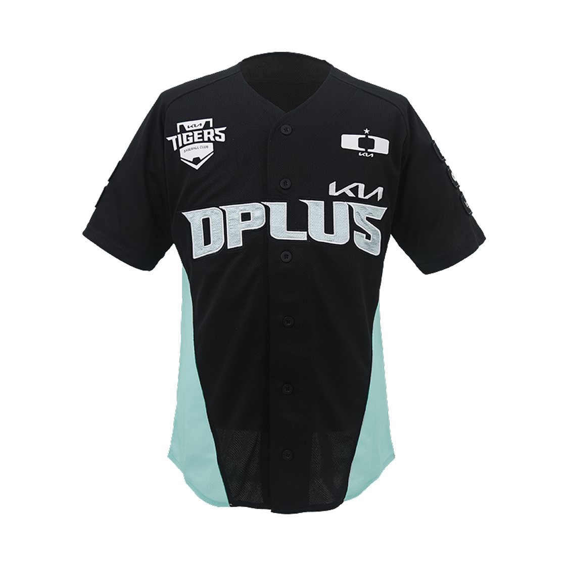 디플러스 기아 x 기아 타이거즈 2025 유니폼 블랙 민트 (논 마킹 버전)(Dplus Kia x Kia Tigers 2025 Uniform Black Mint (Non Marking Ver.))