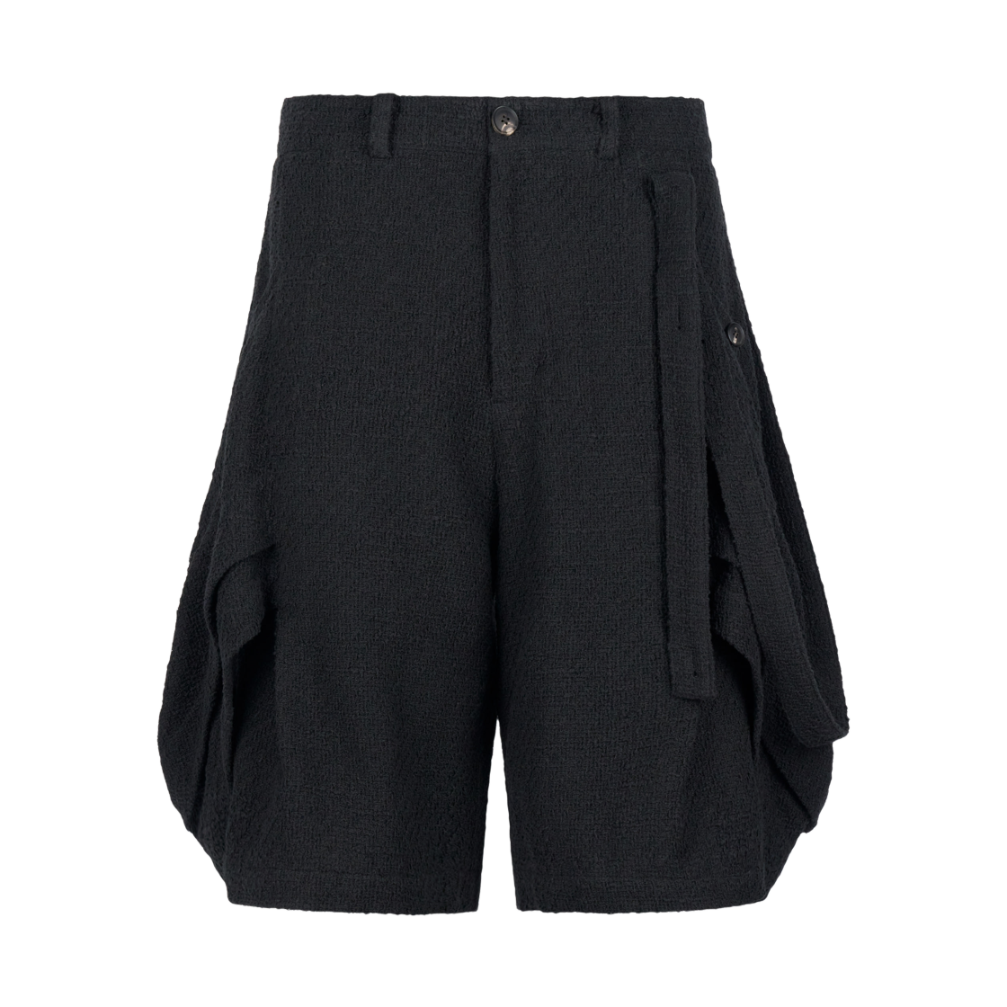 지용 킴 레이어드 패널 스트랩 쇼츠 블랙(Jiyong Kim Layered Panel Strap Shorts Black)