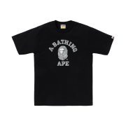 BAPE Wild Leopard Pattern College T-Shirt Black Gray