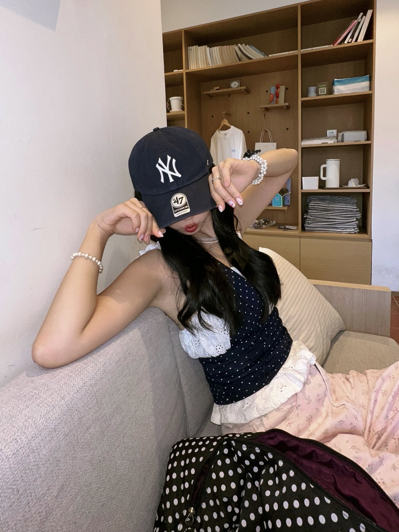 Asics x Cecilie Bahnsen Gel-Cumulus 16 Black, 47 Brand New York Yankees Clean Up Navy 착용 스타일 - 3