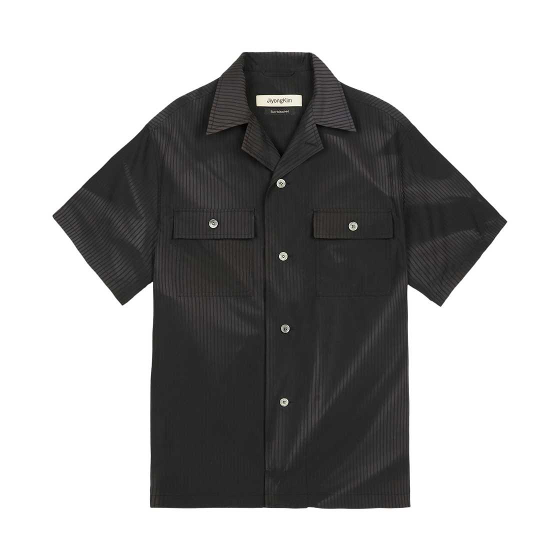 지용 킴 썬 블리치드 테일러드 칼라 셔츠 블랙(Jiyong Kim Sun Bleached Tailored Collar Shirt Black)