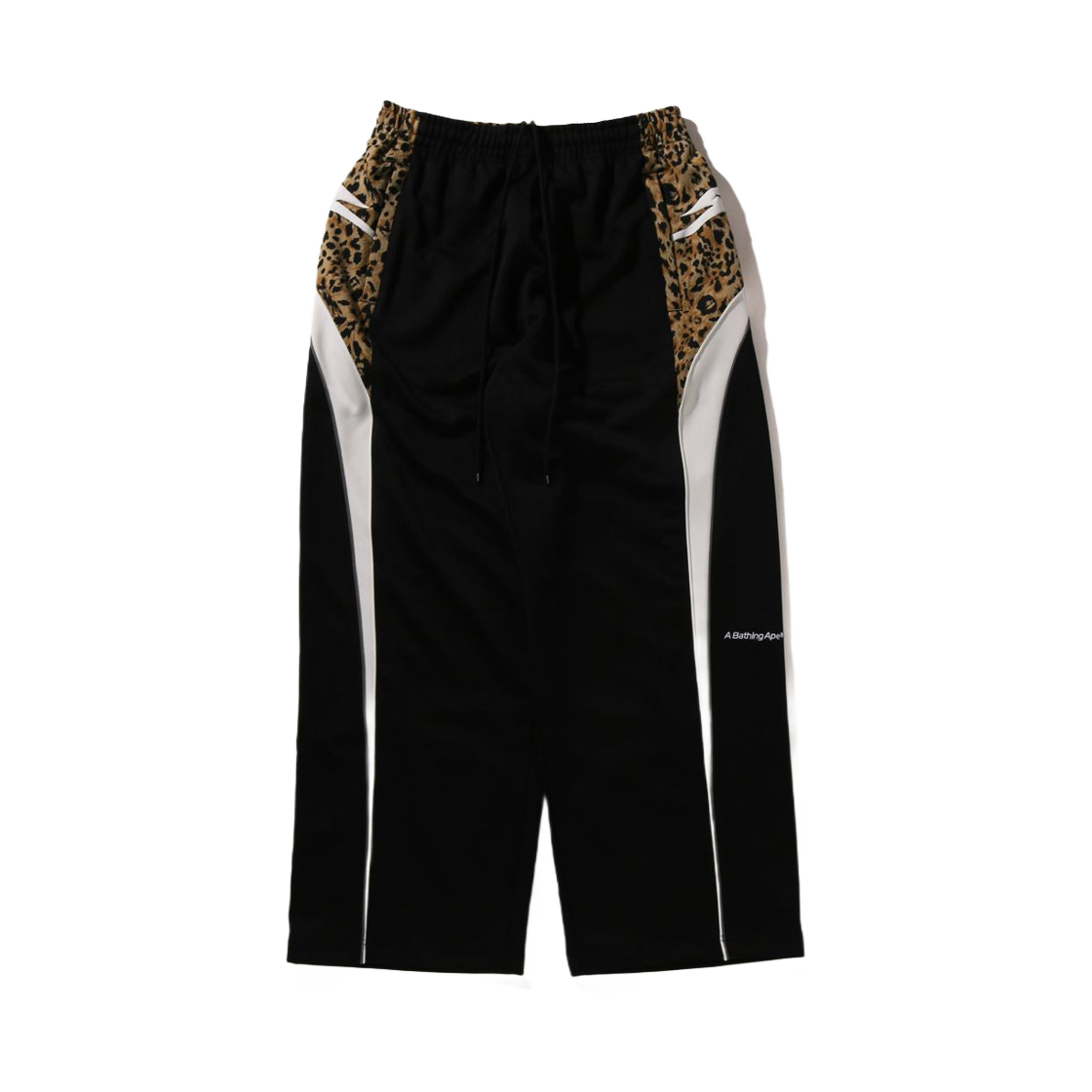 베이프 와일드 레오파드 패턴 오버사이즈 핏 트랙 팬츠 블랙(BAPE Wild Leopard Pattern Oversized Fit Track Pants Black) - 1