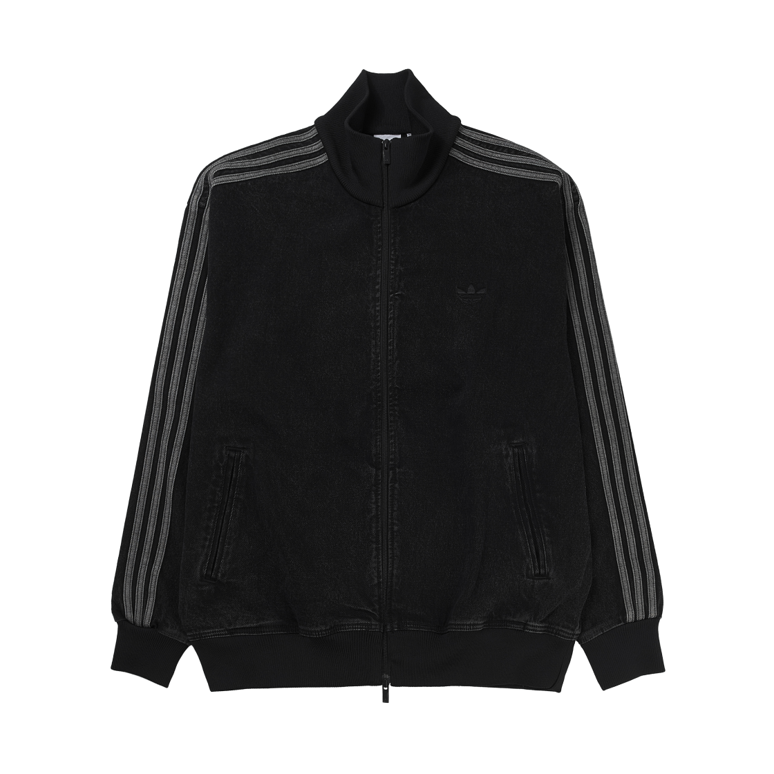 아디다스 아디컬러 데님 파이어버드 트랙탑 트루 블랙 데님 - KR 사이즈(Adidas Adicolor Denim Firebird Track Top True Black Denim - KR Sizing)