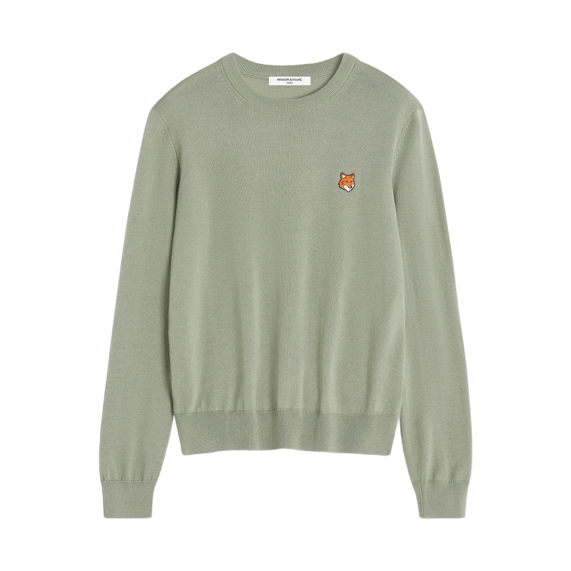 메종 키츠네 폭스 헤드 메리노 레귤러 점퍼 로렐 그린(Maison Kitsune Fox Head Merino Regular Jumper Laurel Green) - 1