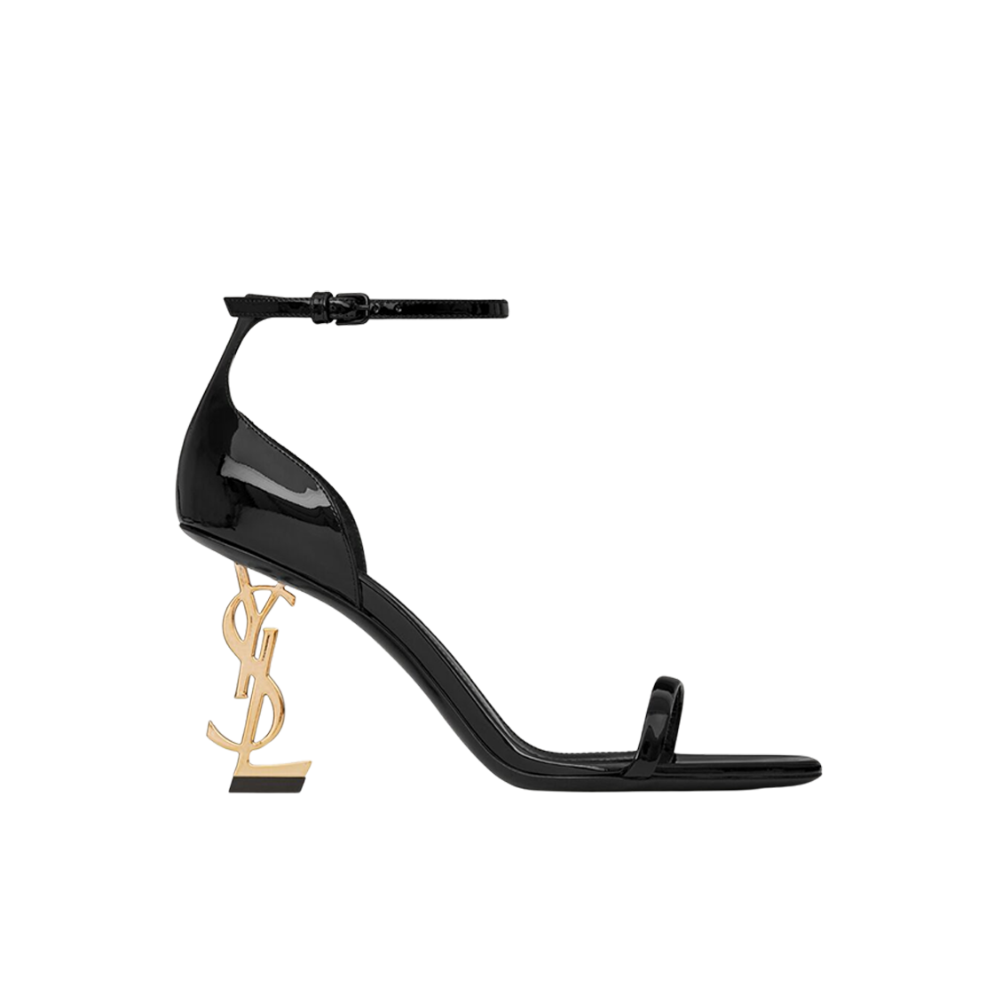 (W) 생로랑 페이턴트 레더 오피움 샌들 블랙((W) Saint Laurent Opyum Sandals in Patent Leather Black) - 1