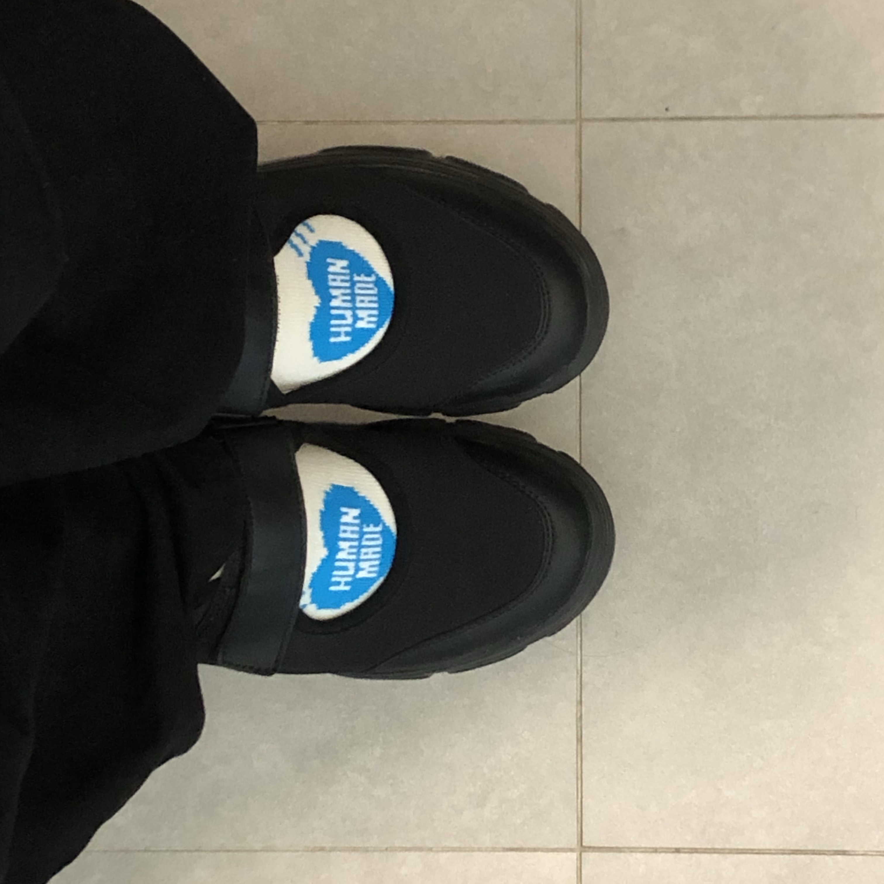 Human Made Heart Short Socks Blue, Human Made Heart Socks Blue 착용 스타일