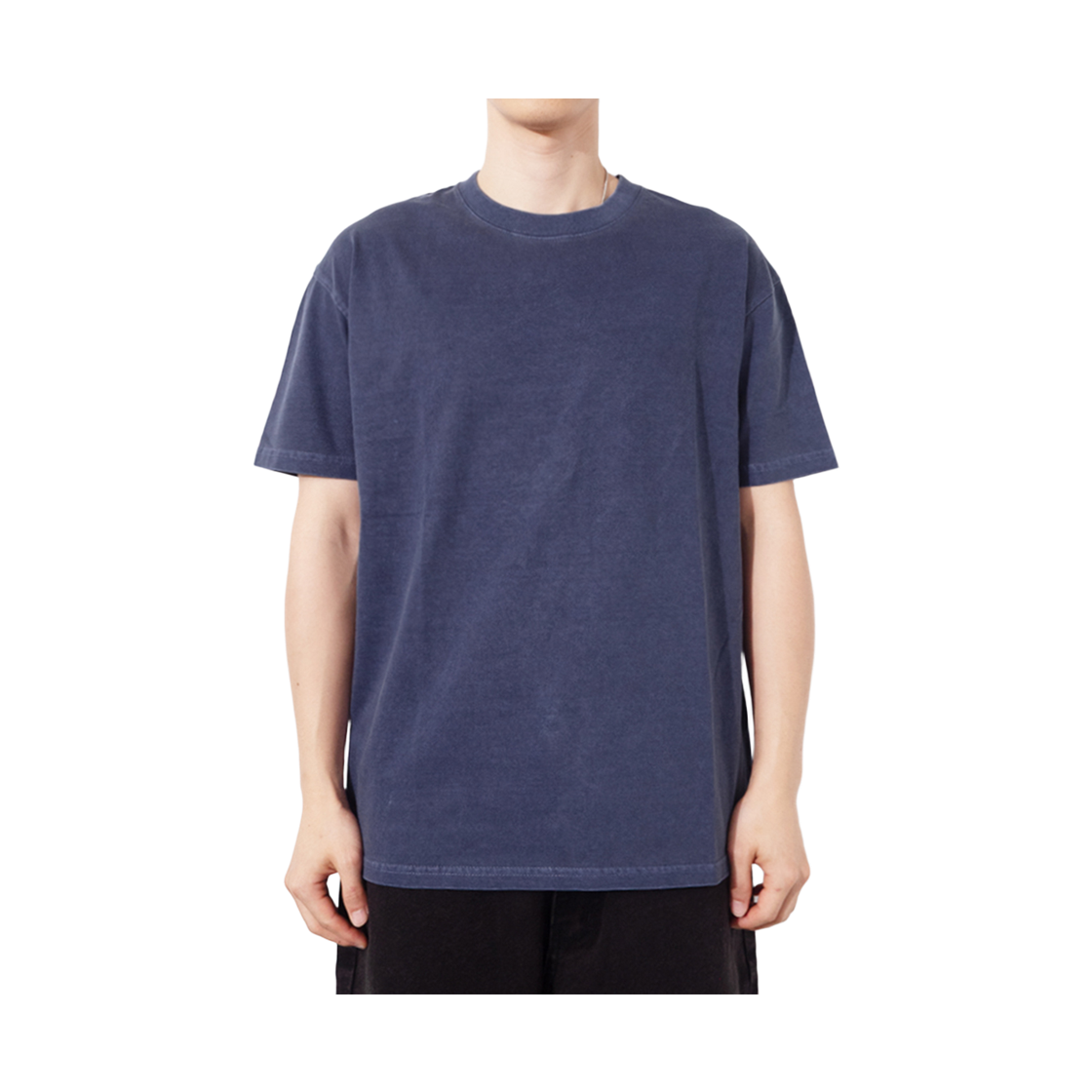 Q5MMTS047NAY QT8 GARMENTS Pigment Plain Tee Navy - #3