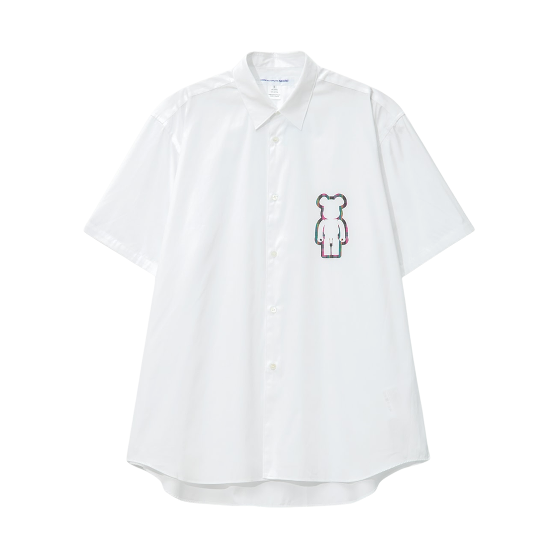 FO-B038-051-1 Comme des Garcons Shirt x Bearbrick Short Sleeve Shirt White