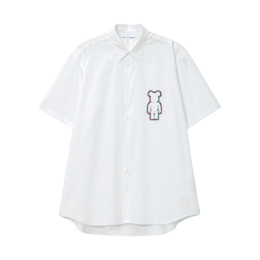 FO-B038-051-1 Comme des Garcons Shirt x Bearbrick Short Sleeve Shirt White