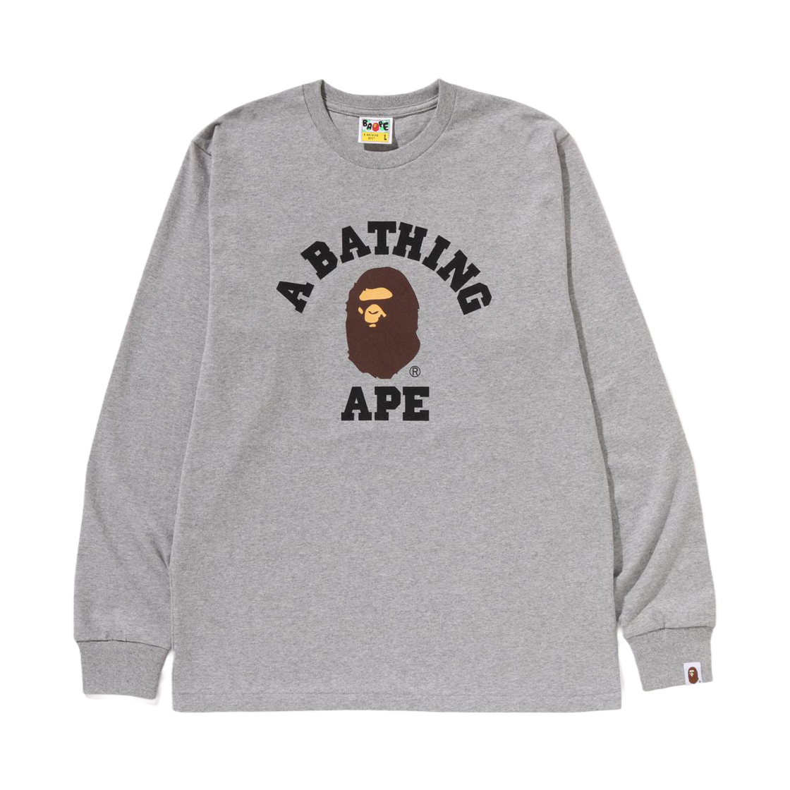 0ZXLTMX00111P BAPE College L/S T-Shirt Gray