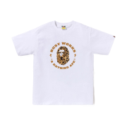 BAPE Wild Leopard Pattern Busy Works Sta T-Shirt White