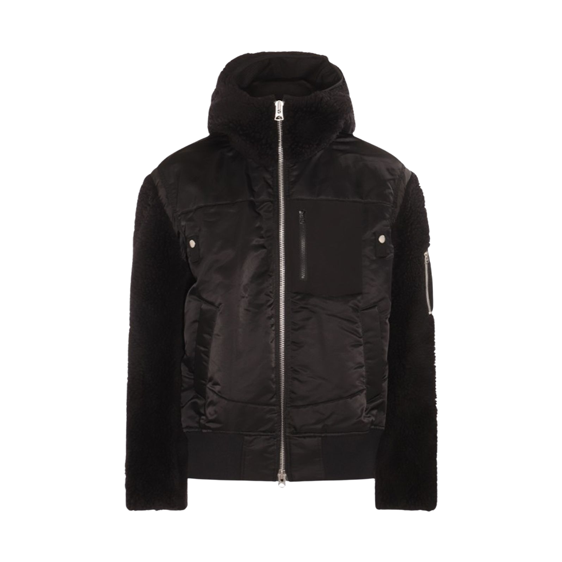사카이 페이크 셔링 나일론 트윌 자켓 블랙(Sacai Fake Shearling Nylon Twill Jacket Black)