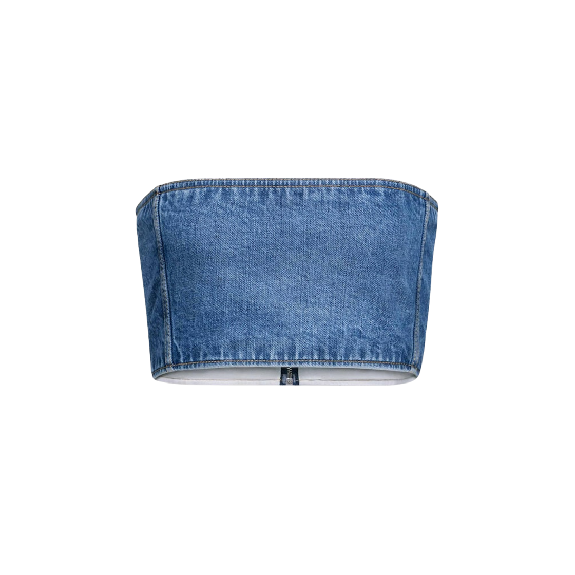 AA9H1245D006B-505 (W) Alaia Denim Bustier Top Mineral