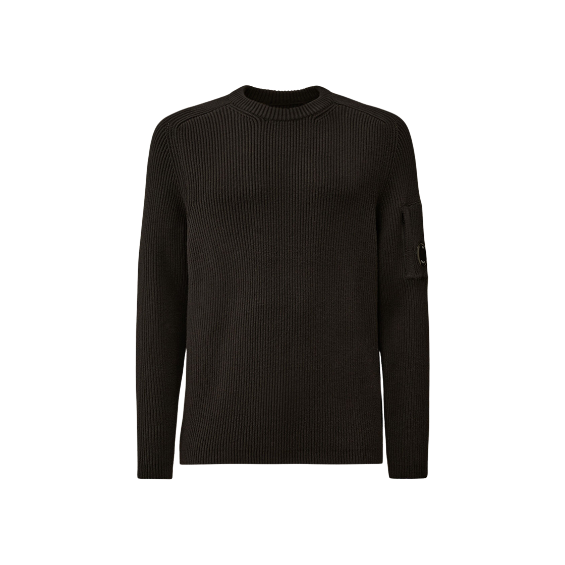 C.P. 컴퍼니 풀 립 크루넥 렌즈 스웨터 블랙 - 25FW(C.P. Company Full Rib Crewneck Lens Sweater Black - 25FW)