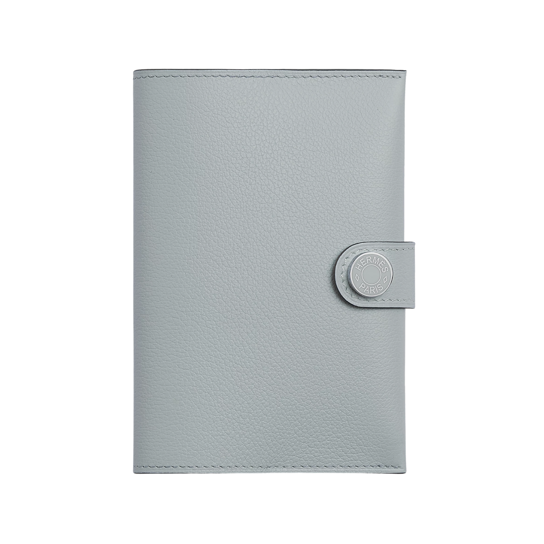 H084149CKBG Hermes R.M.S Passport Holder Evercolor & Palladium Bleu Glacier