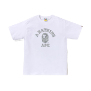 BAPE Wild Leopard Pattern College T-Shirt White Gray