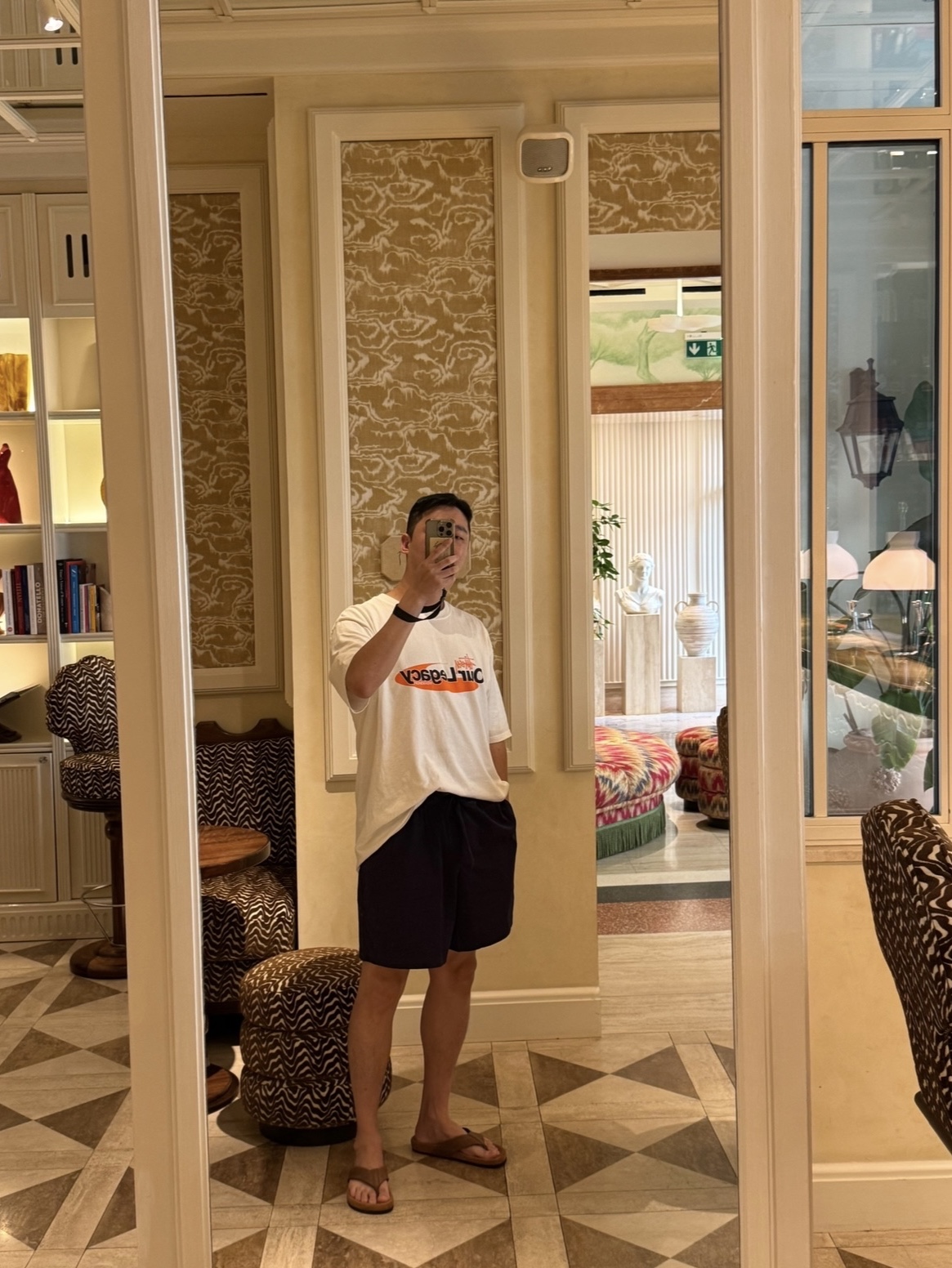 Stussy Alsand Flip-Flop Tobacco, Tekla Flannel Sleepwear Shorts Blue Midnight Blue 착용 스타일 - 1